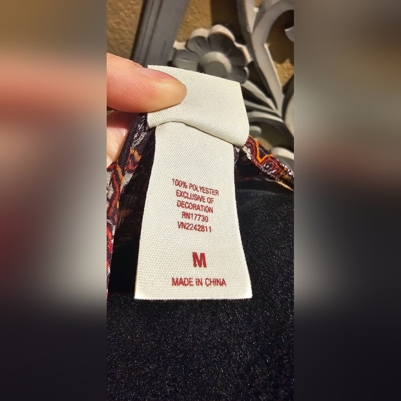 MOSSIMO WOMAN'S RUST COLOR PAISLEY PRINT SHEER BOHEMIAN MEDIUM TANK - Picture 6 of 7